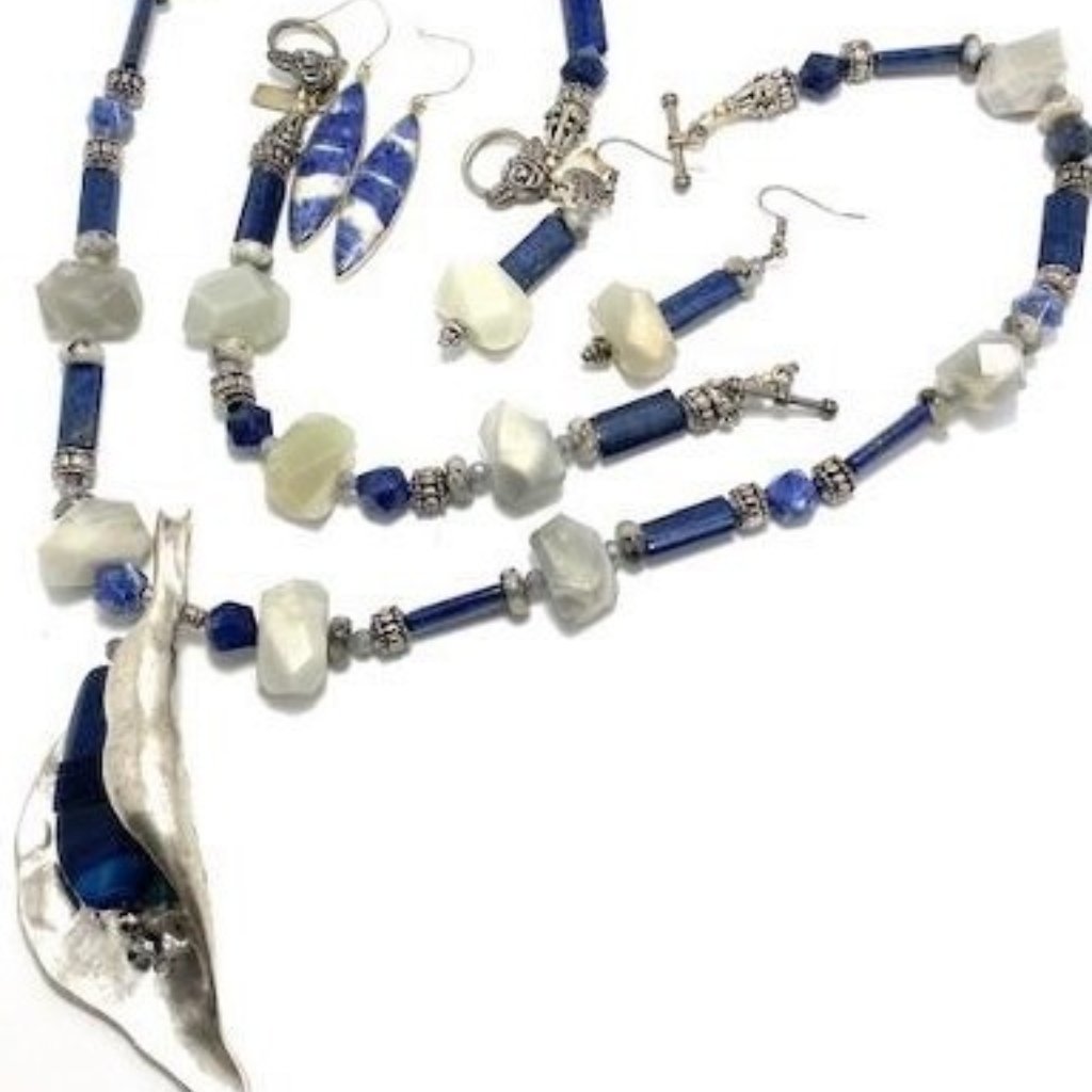 Handmade Jewelry Set By Surdigirl - Sodalite, Lapis, Moonstone